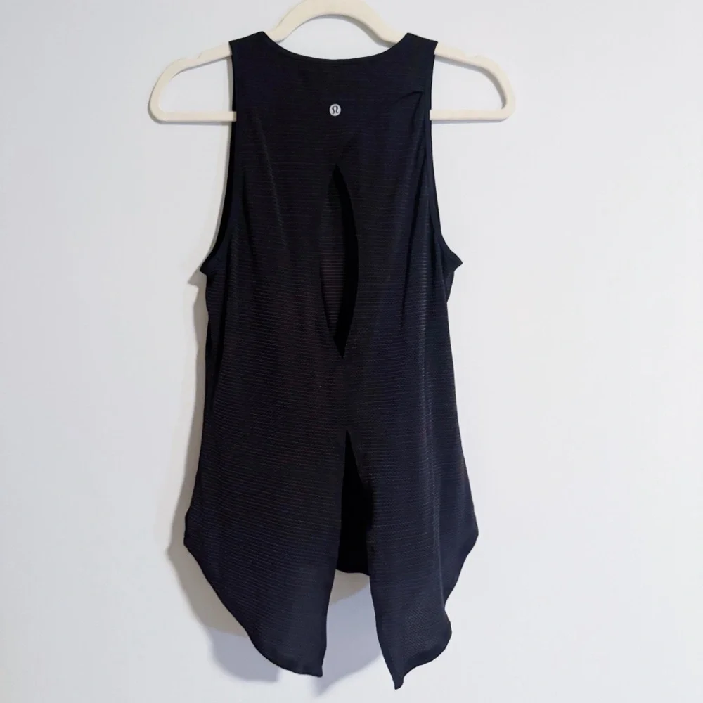 Lululemon - Black Mesh Keyhole Back Tank Top